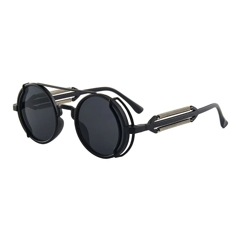 Retro Gothic Steampunk Sunglasses Luxury Designer Round PC Frame Eyewear 11