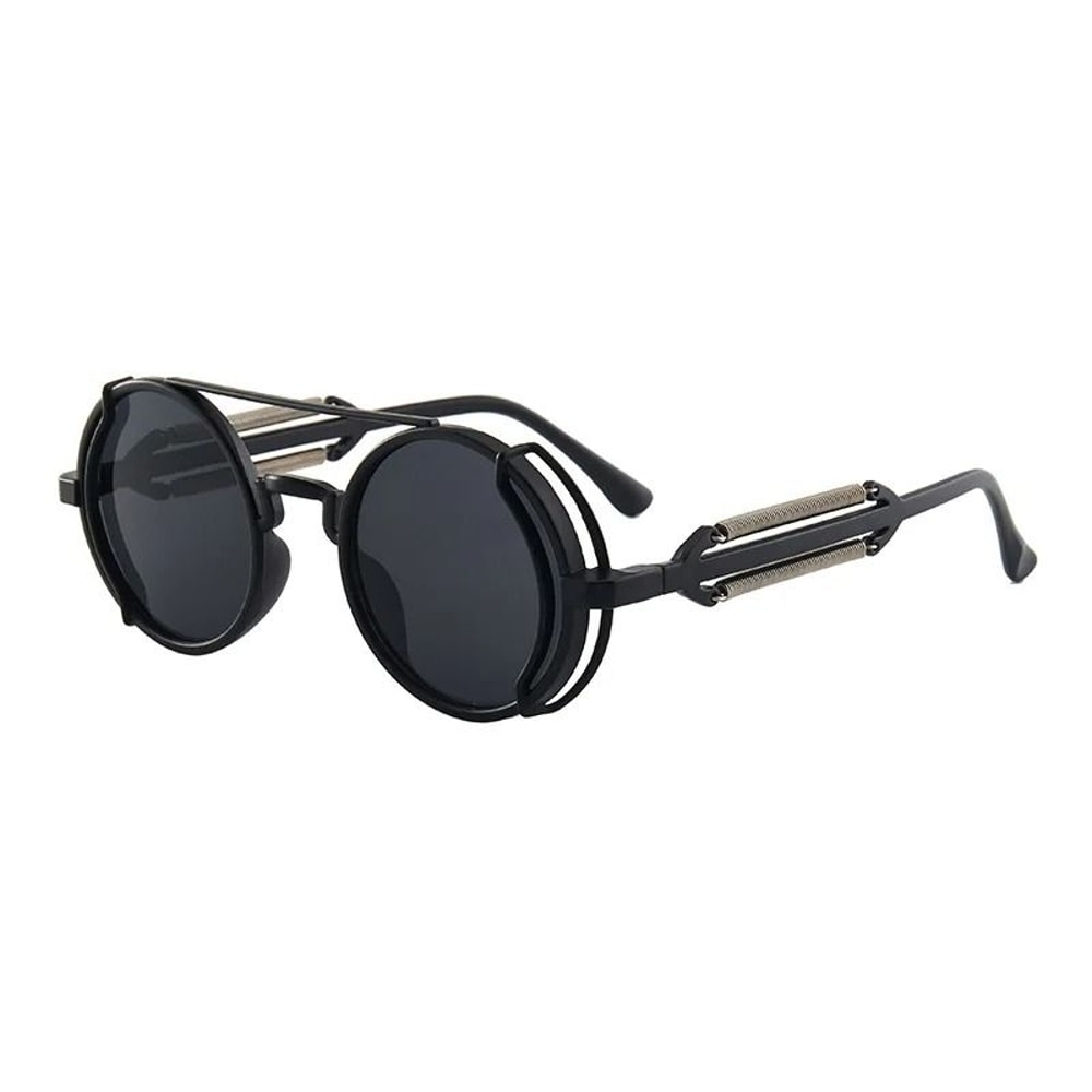 Retro Gothic Steampunk Sunglasses Luxury Designer Round PC Frame Eyewear 3