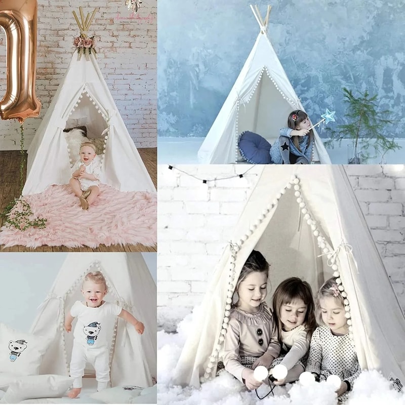 Portable Kids Teepee Tent Childrens Play House Wigwam Room Decor 1