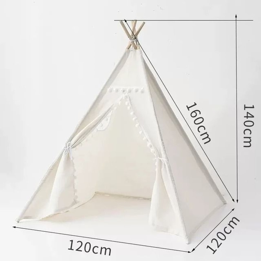 Portable Kids Teepee Tent Childrens Play House Wigwam Room Decor 6