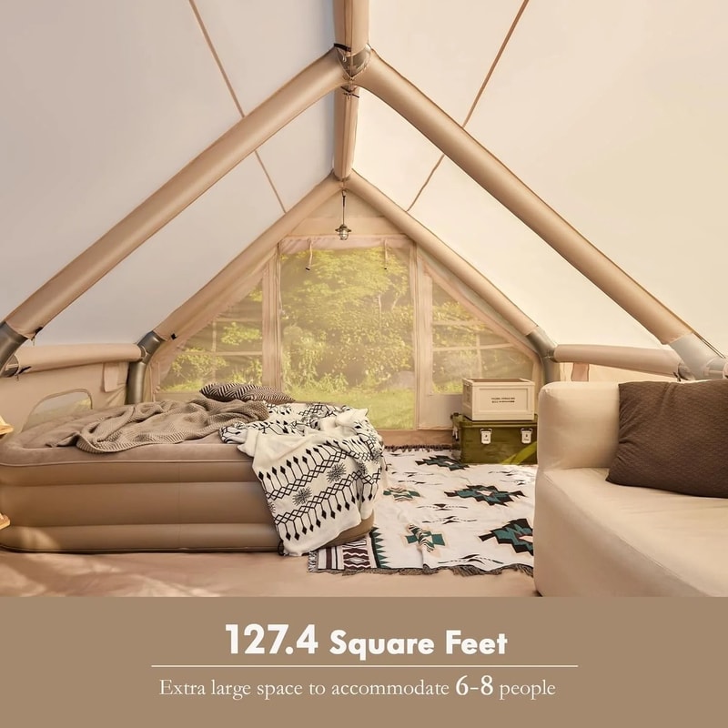 Large Inflatable Camping Tent 810 Person Family Shelter With Stove Jack 3