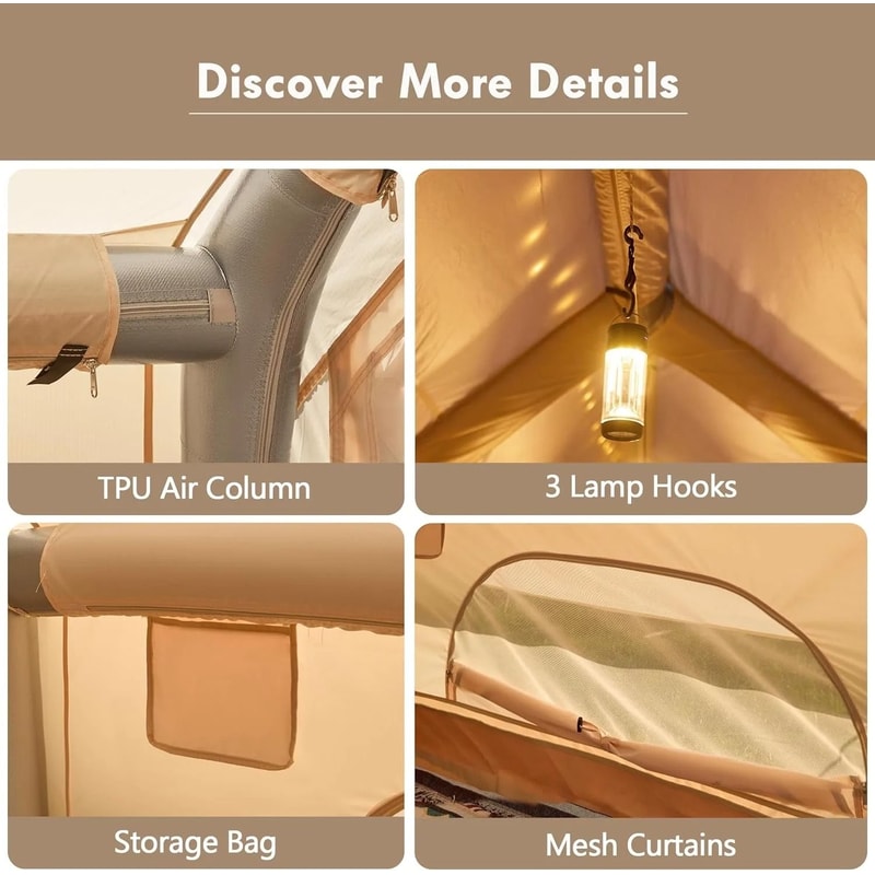 Large Inflatable Camping Tent 810 Person Family Shelter With Stove Jack 5