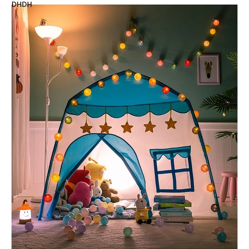 Childrens Folding Teepee Tent Indoor Outdoor Princess Castle Playhouse 2