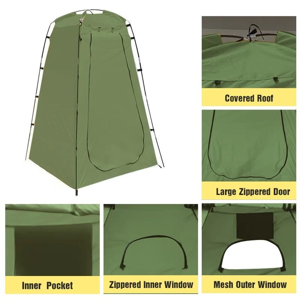 Portable Privacy Shower Tent Outdoor Waterproof Changing Room Shelter 1