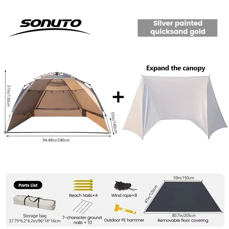 Quick Automatic OneTouch Camping Tent 34 Person AntiUV Family Shelter 8