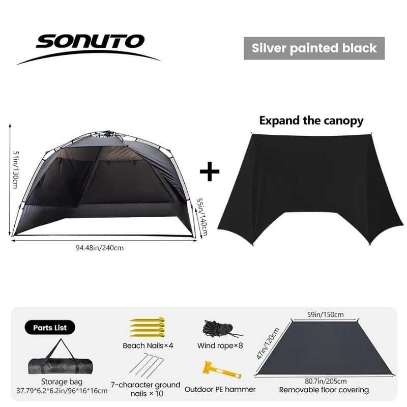 Quick Automatic OneTouch Camping Tent 34 Person AntiUV Family Shelter 9