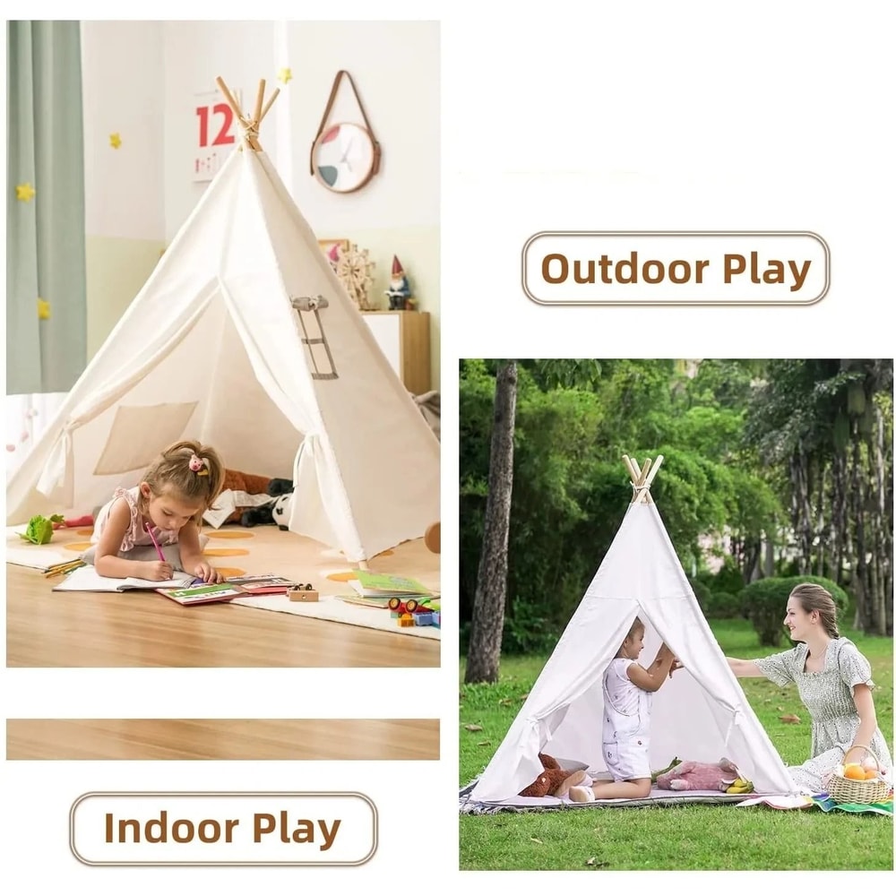 Portable Childrens Teepee Tent Indoor Play House Wigwam Room Decor 2
