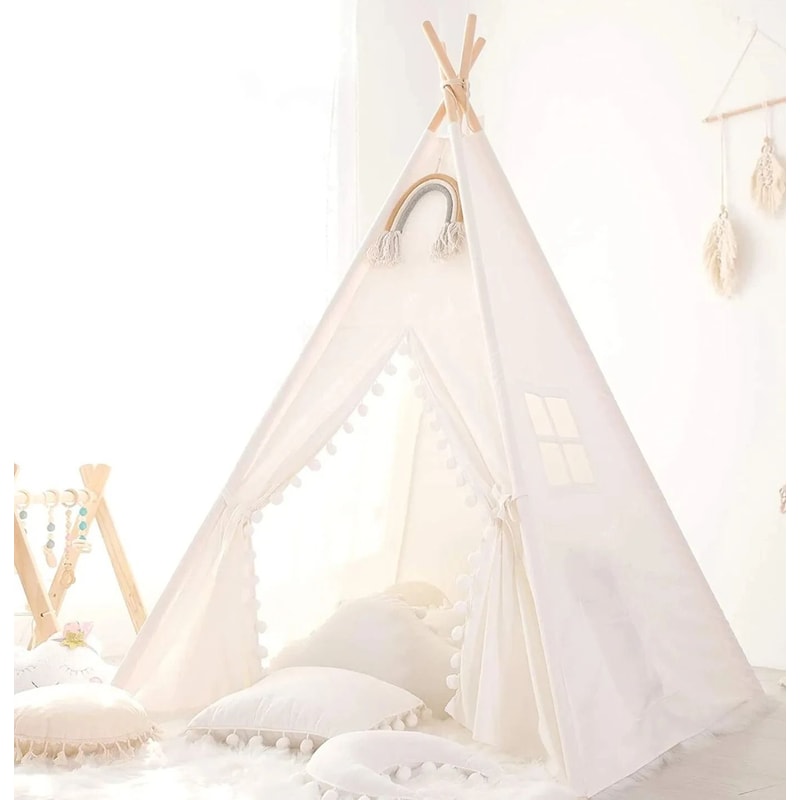 Portable Childrens Teepee Tent Indoor Play House Wigwam Room Decor 3