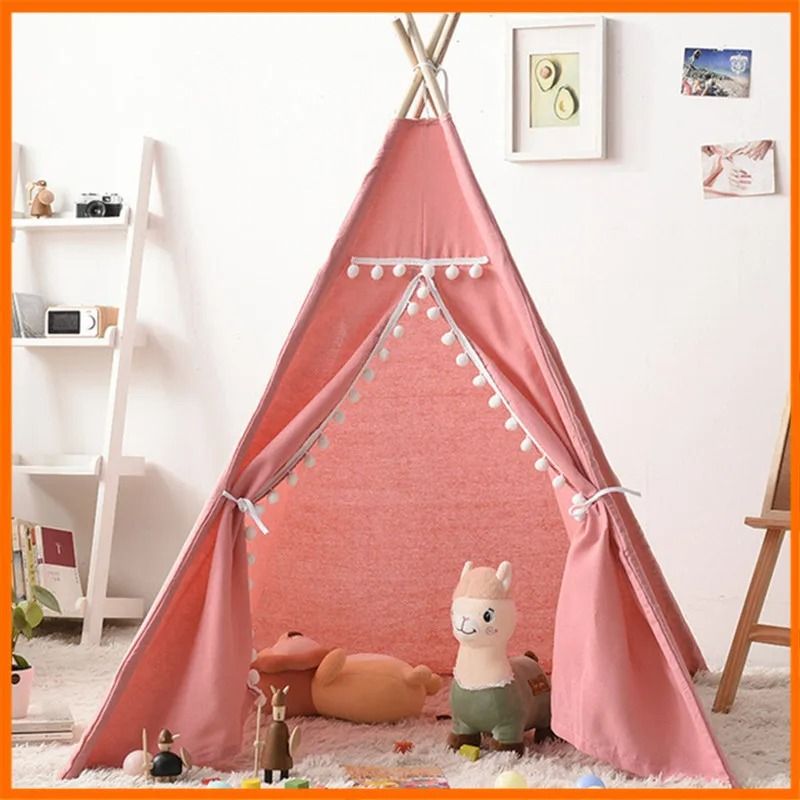 Portable Childrens Teepee Tent Indoor Play House Wigwam Room Decor 5