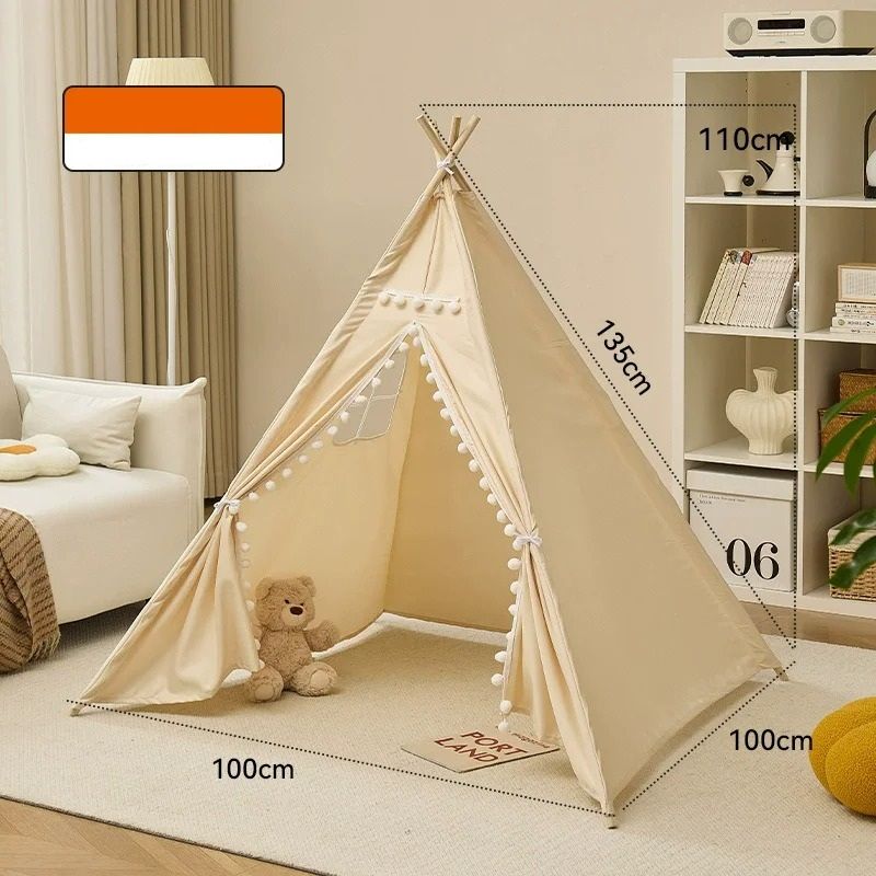 Portable Childrens Teepee Tent Indoor Play House Wigwam Room Decor 7