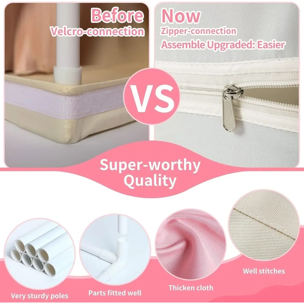 Folding Teepee Tent Indoor Outdoor Princess Castle Playhouse 4