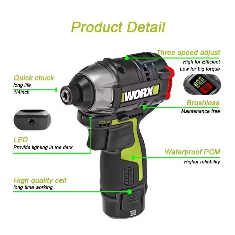 Cordless Impact Screwdriver 160Nm Brushless 12V Power Tool 3
