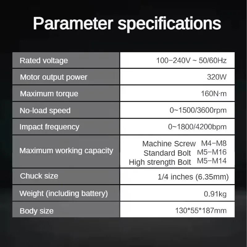 Cordless Impact Screwdriver 160Nm Brushless 12V Power Tool 4