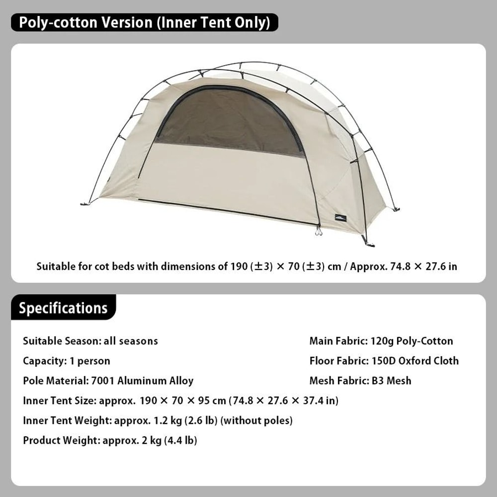 UltraLight Cot Tent Waterproof MosquitoProof Outdoor Shelter 5