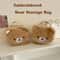 Anime Relaxed Bear Plush Makeup Case Soft Cosmetic Bag Jewelry Organizer 3