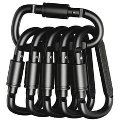 6pcs premium aluminum carabiner set | lockable outdoor gear & edc keychain