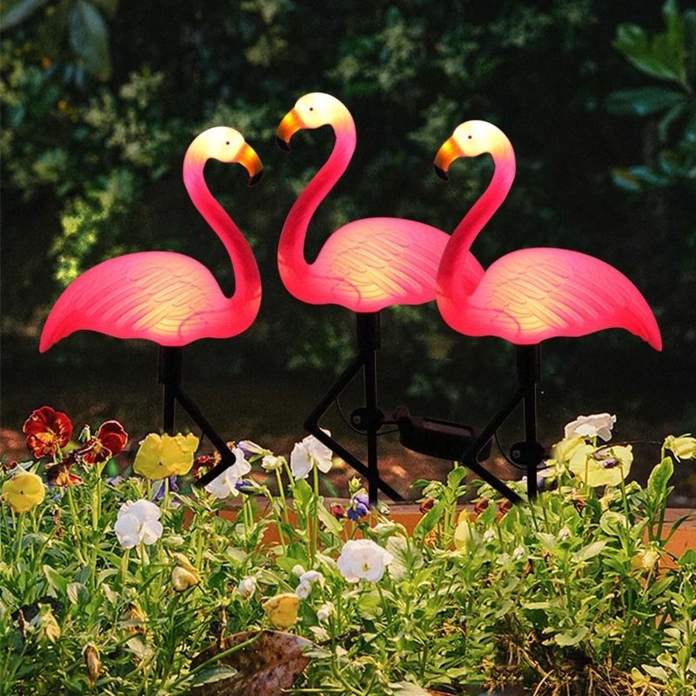 Solar Flamingo Stake Light Waterproof LED Outdoor Garden Pathway Decor 2