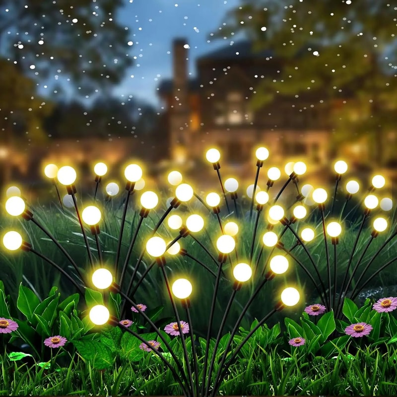 New Upgraded Solar Firefly Lights Waterproof Outdoor Garden Decor 7