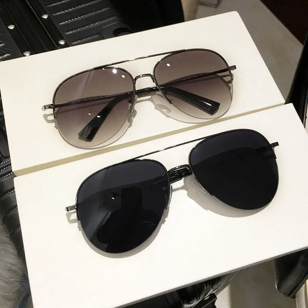 Classic Aviator Sunglasses For Men Metal Frame AntiUV Driving Glasses 0