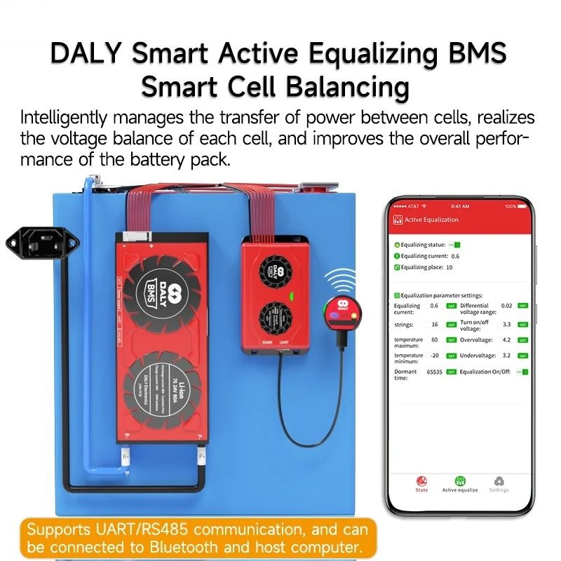 Smart BMS With 1A Active Balancer LiFePO4 LiIon Battery Management System 2