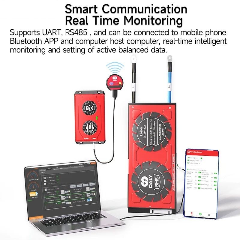 Smart BMS With 1A Active Balancer LiFePO4 LiIon Battery Management System 3