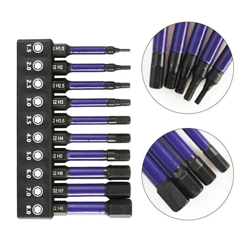 10Pcs Hex Head Wrench Drill Bit Set Magnetic QuickRelease Shank Tools 5
