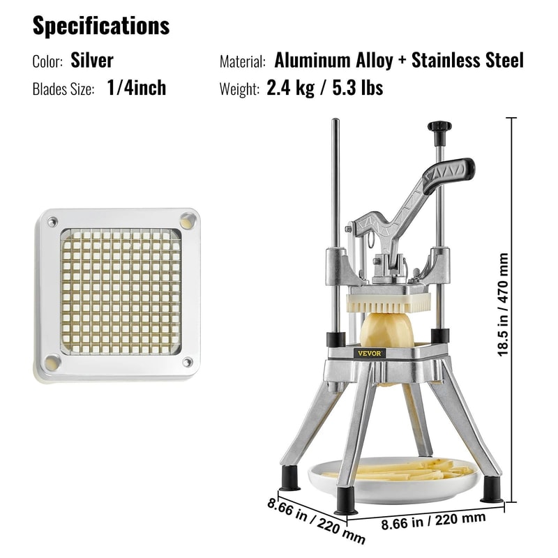 Commercial HeavyDuty Vegetable Fruit Dicer Stainless Steel Food Slicer 8