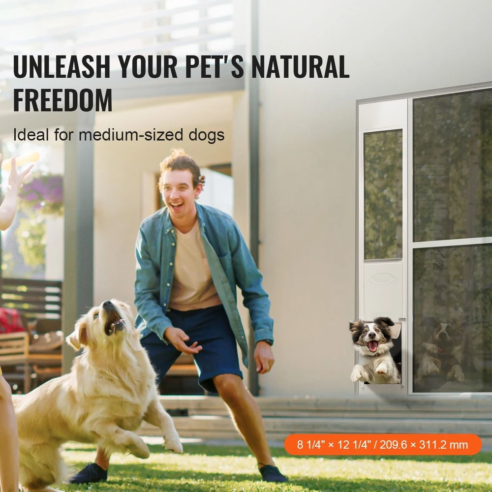 Adjustable Sliding Glass Pet Door Aluminum Frame Tempered Glass 1