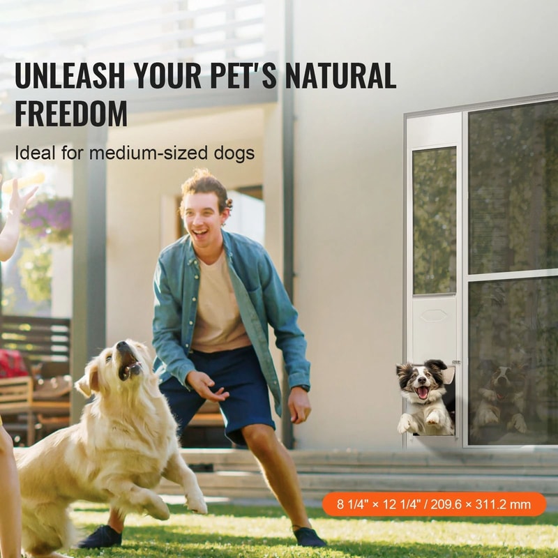 Adjustable Sliding Glass Pet Door Aluminum Frame Tempered Glass 1