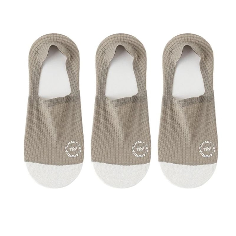 Premium Mens Invisible Boat Socks 3Pair HighQuality Waffle Pattern Set 14