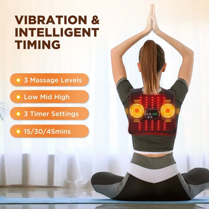 Electric Infrared Knee Pad Joint Massager Heating Vibration Relief 1