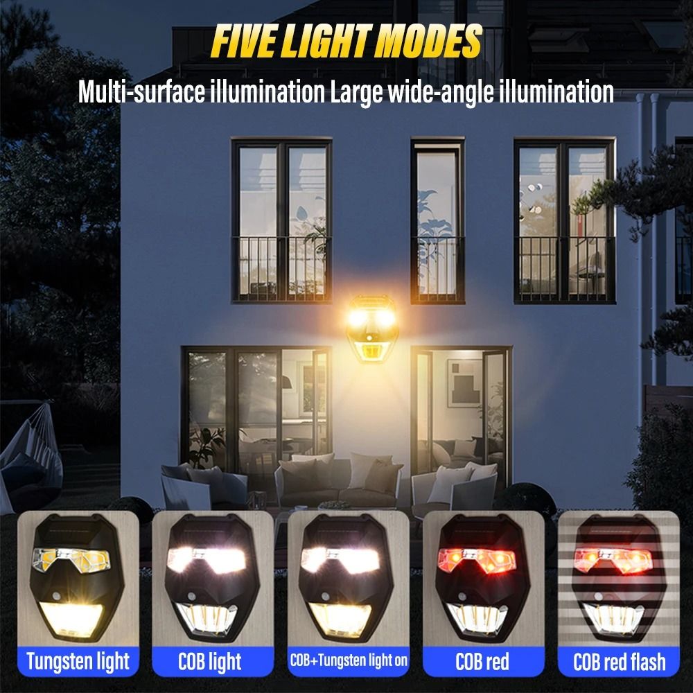 Outdoor Solar Garden Wall Light Smart Sensor Landscape Lighting 5