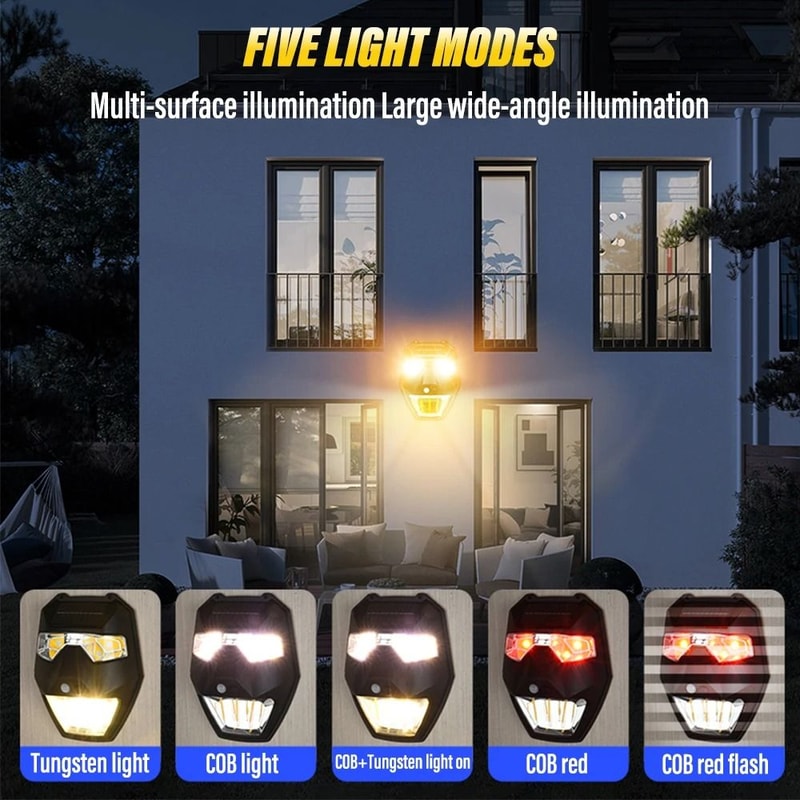Outdoor Solar Garden Wall Light Smart Sensor Landscape Lighting 5