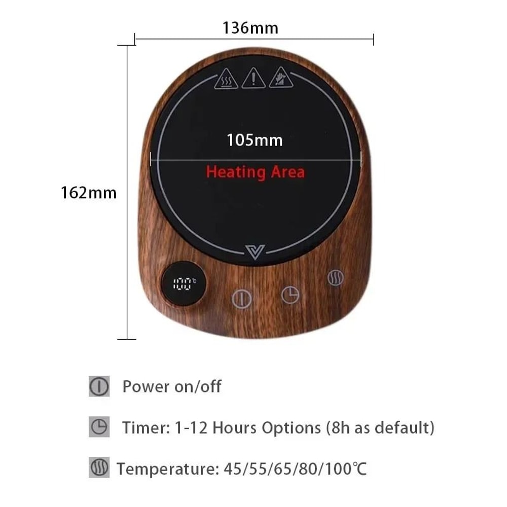 Smart Electric Beverage Heating Plate 200W HighPower Mug Warmer 4