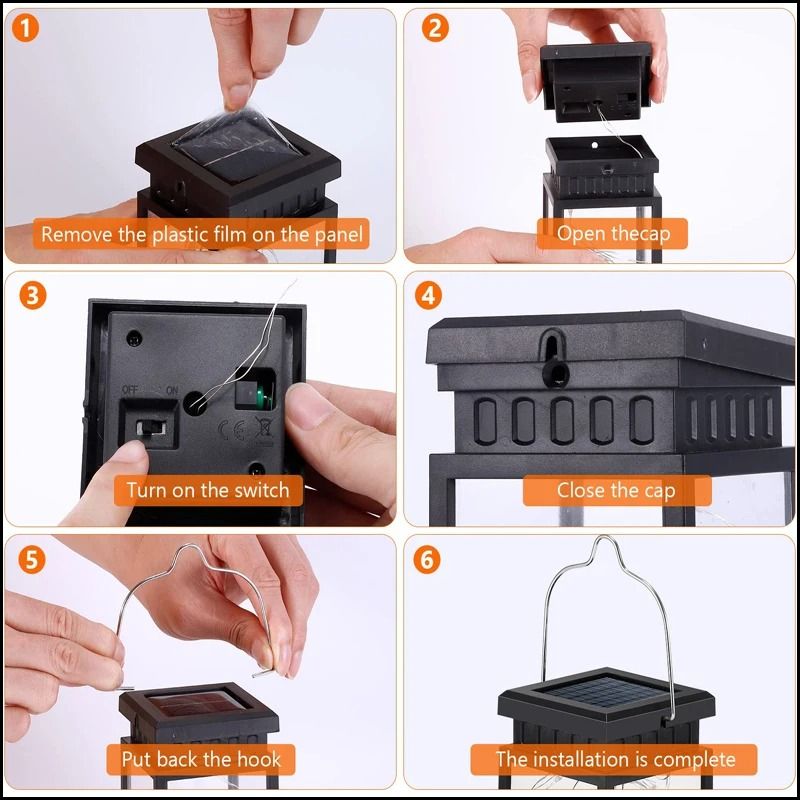 Solar LED Garden Lantern Decorative Outdoor Bird Candle Lighting 2