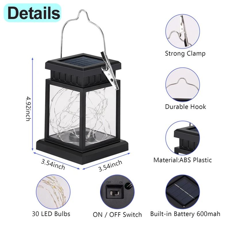 Solar LED Garden Lantern Decorative Outdoor Bird Candle Lighting 3