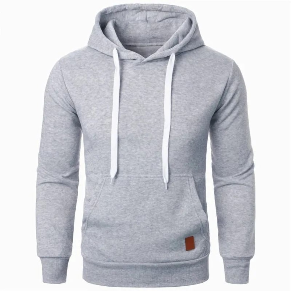 Mens Casual Lightweight Hoodie Solid Color Outdoor Streetwear 2