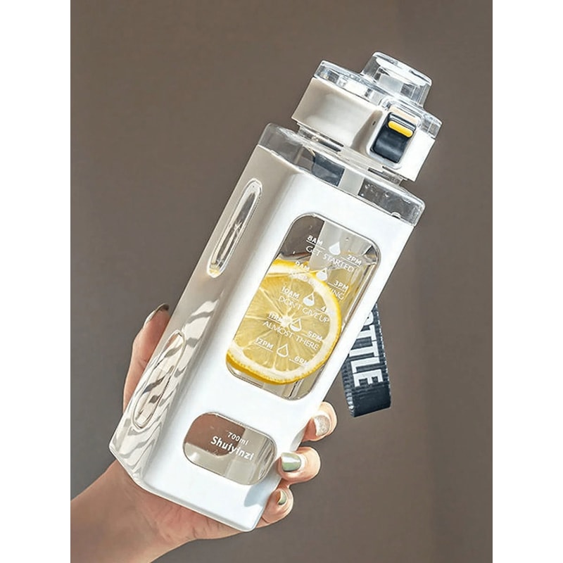 700ml White Sports Water Bottle Portable Outdoor Sippy Cup 0