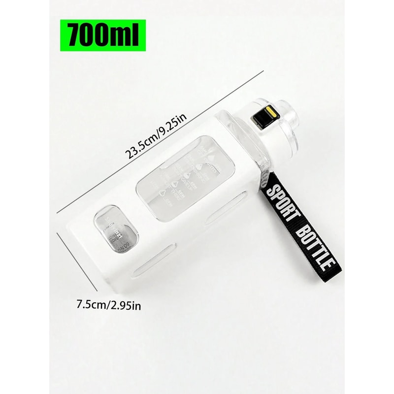 700ml White Sports Water Bottle Portable Outdoor Sippy Cup 5