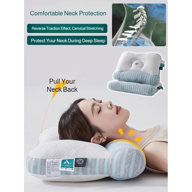 Adult Neck Traction Pillow Homestay Hotel Special Feather Velvet Core 0