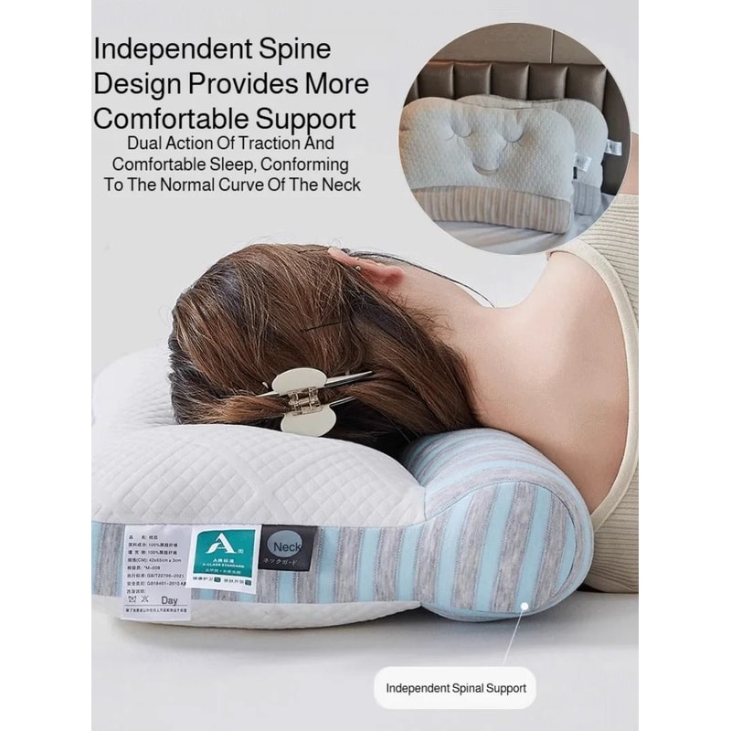 Adult Neck Traction Pillow Homestay Hotel Special Feather Velvet Core 2