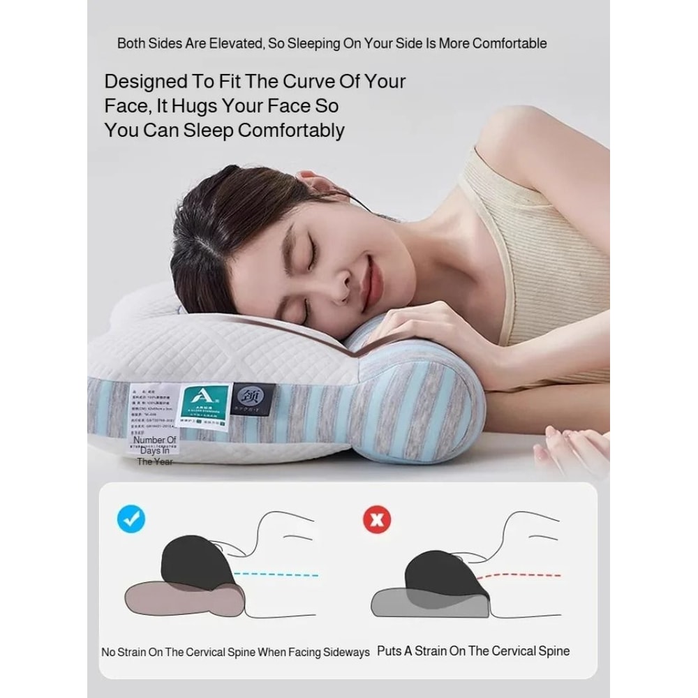 Adult Neck Traction Pillow Homestay Hotel Special Feather Velvet Core 4