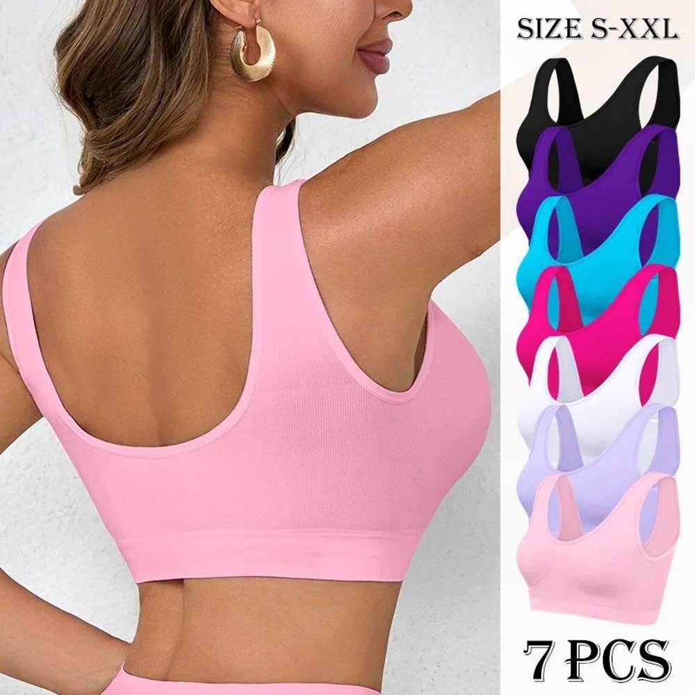 7Pack Seamless Wireless Bras UltraSoft Lightweight Daily Comfort 6
