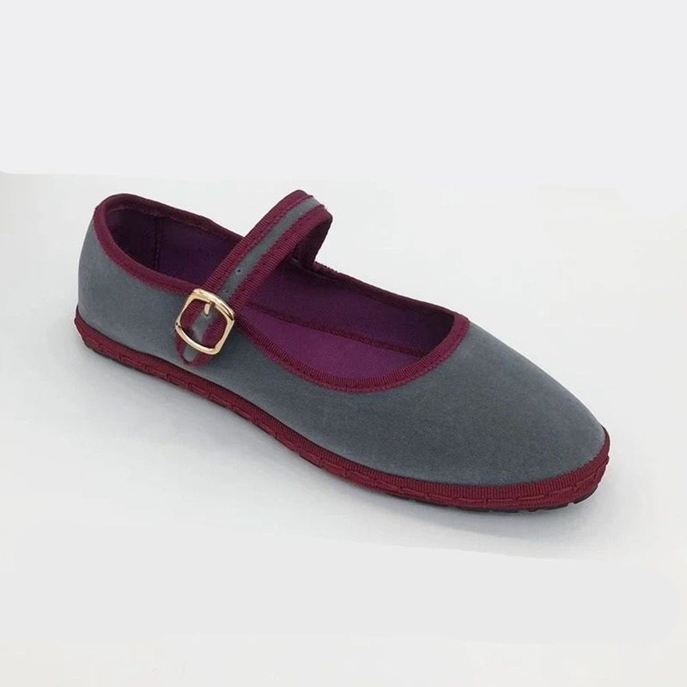 Vintage HandStitched Velvet Mary Jane Flats 9