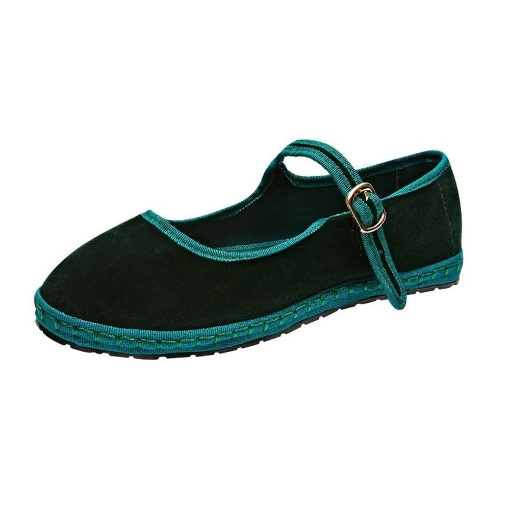 Vintage HandStitched Velvet Mary Jane Flats 10