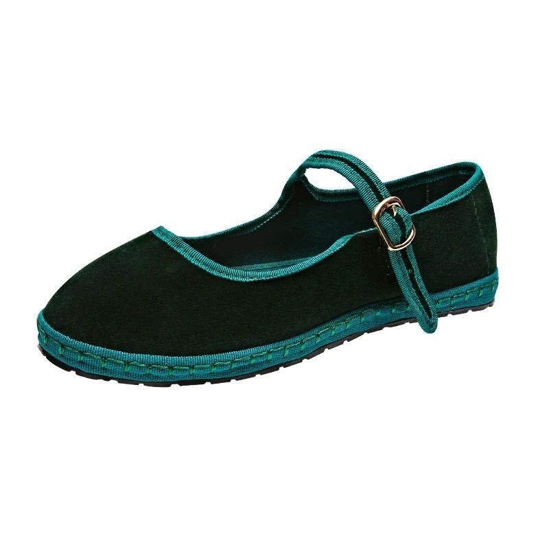 Vintage HandStitched Velvet Mary Jane Flats 10