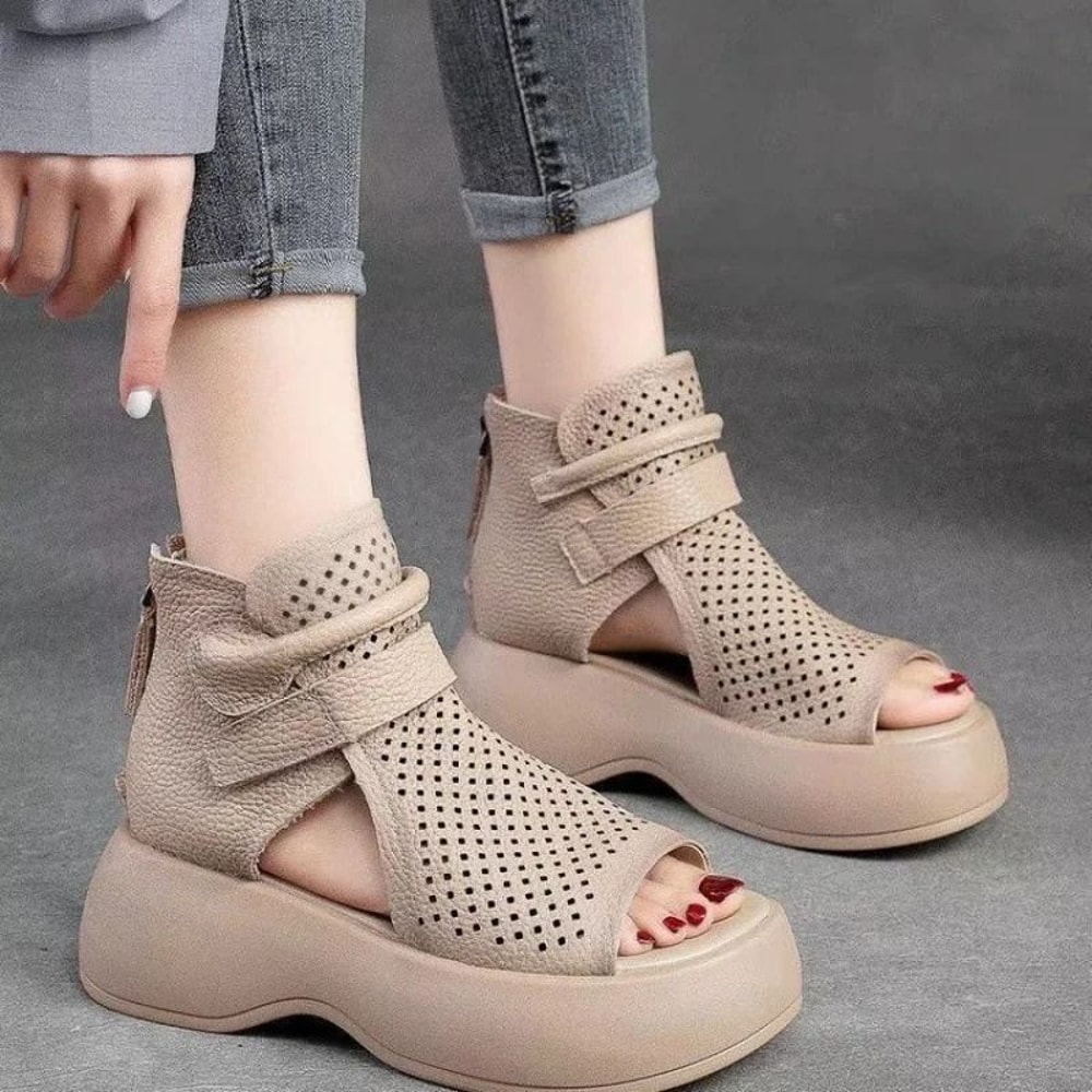 HollowOut Breathable Platform Sandal Boots 2