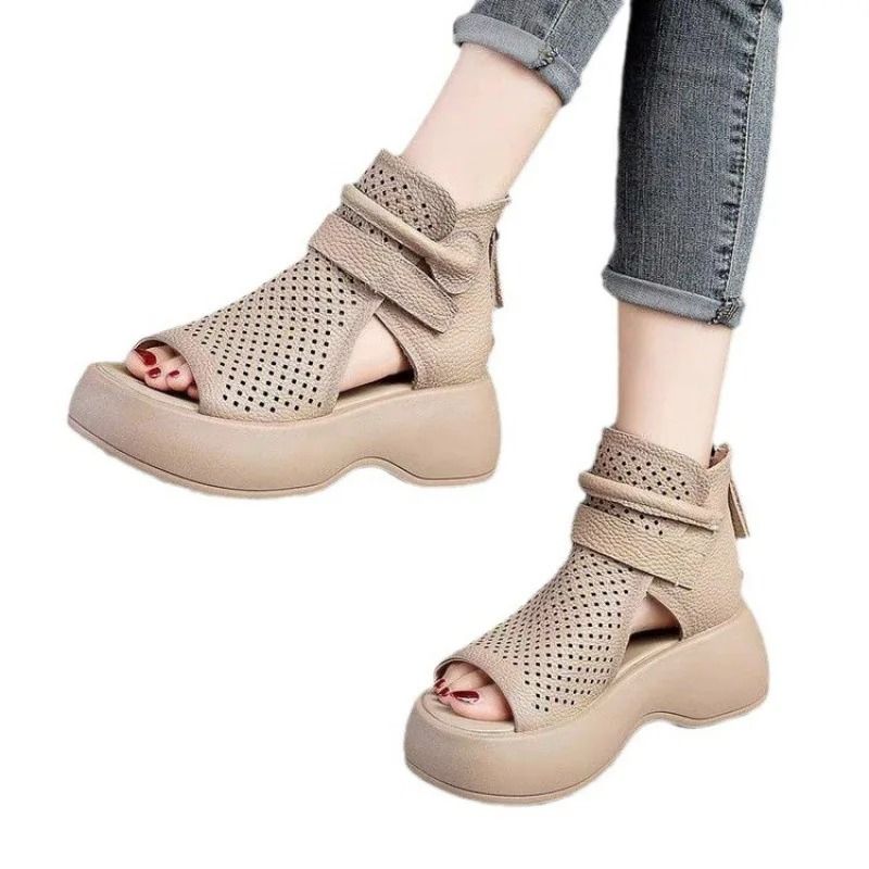 HollowOut Breathable Platform Sandal Boots 5