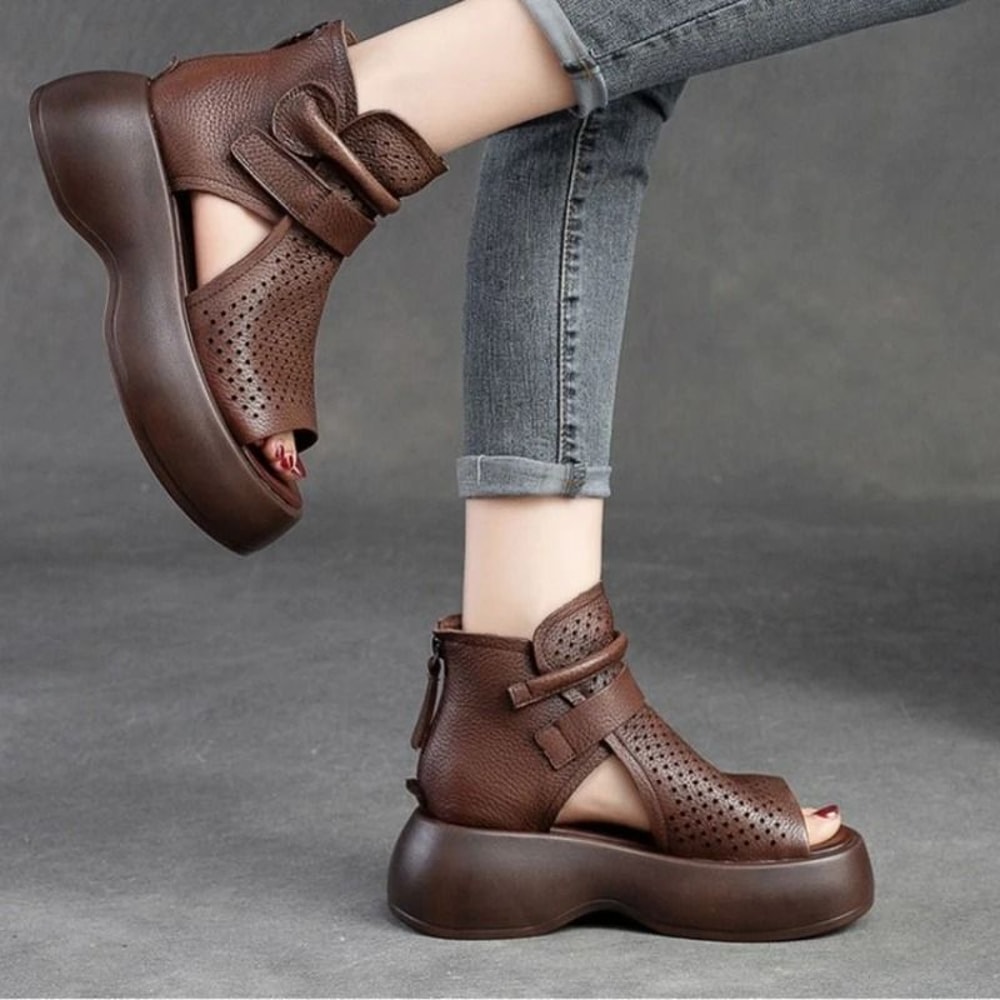 HollowOut Breathable Platform Sandal Boots 7