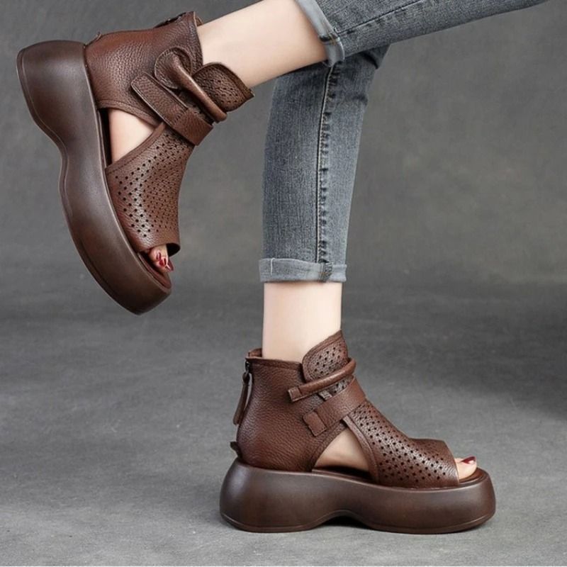 HollowOut Breathable Platform Sandal Boots 7